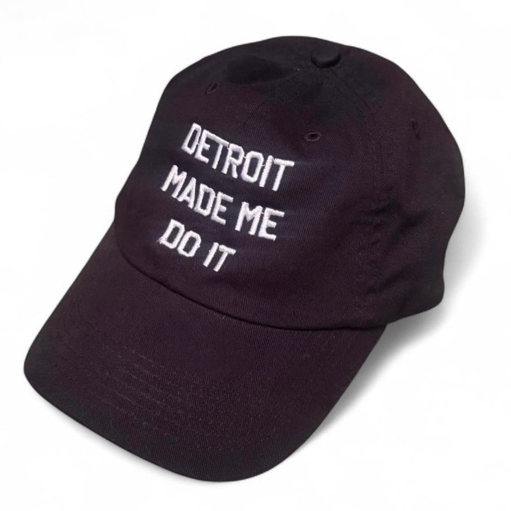 NEW OS Retro Brand 100% Cotton Black "Detroit Made Me Do It" Cap